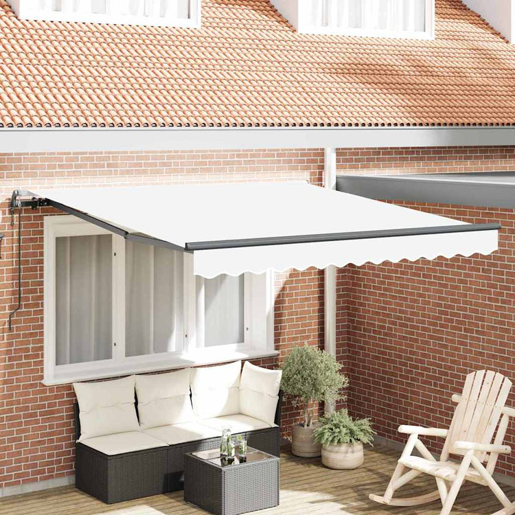 Vidaxx parasol pliant blanc 350 x 250 cm tissu et aluminium