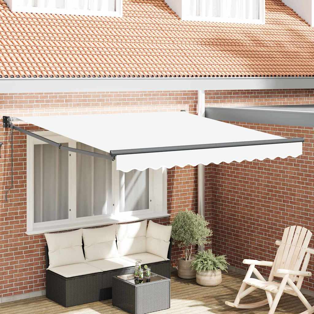 Vidaxx parasol pliant blanc 350 x 250 cm polyester et aluminium