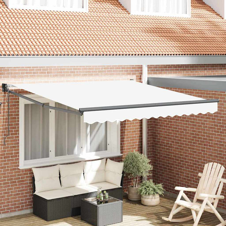 Vidaxx parasol pliant blanc 350 x 250 cm polyester et aluminium