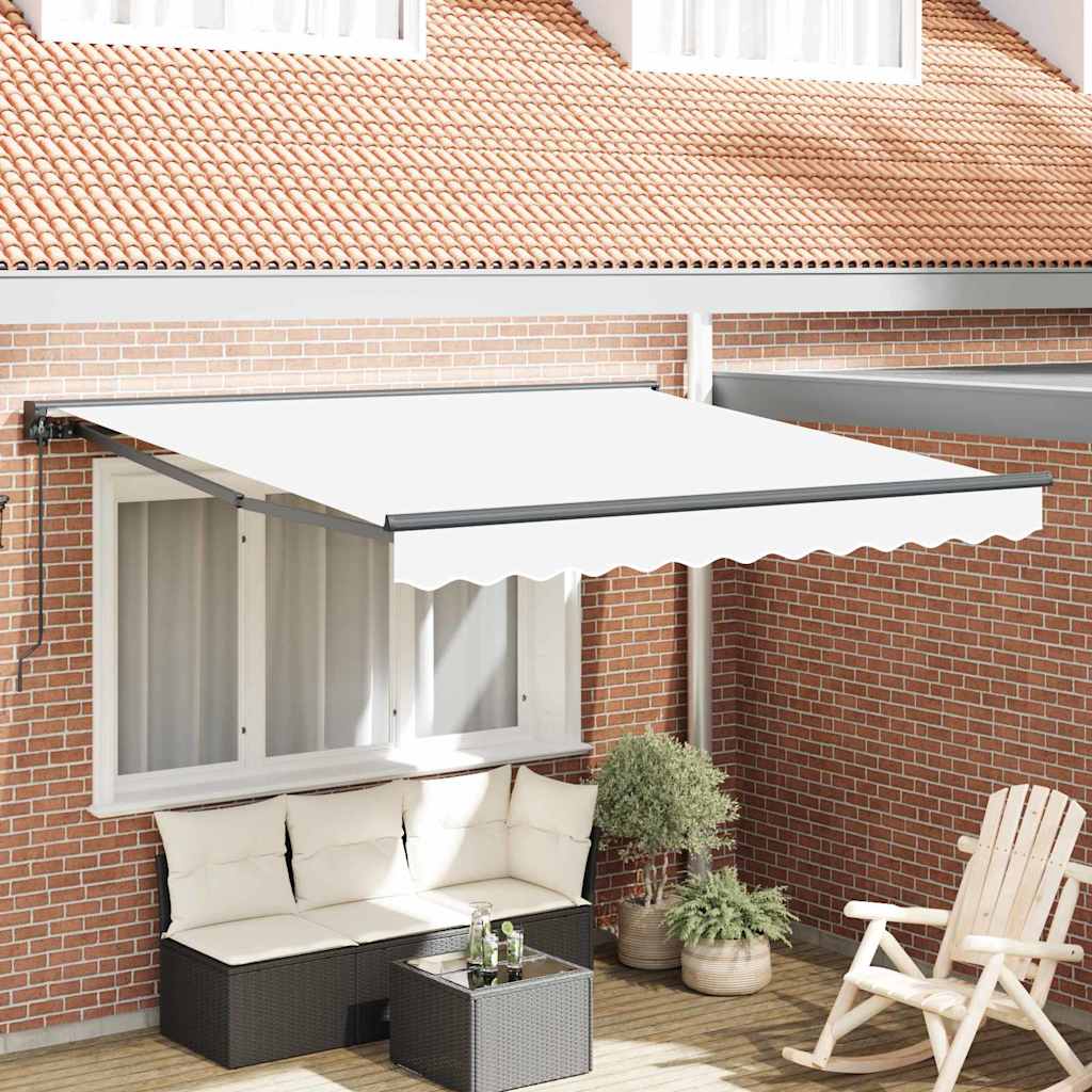 Vidaxx parasol pliant blanc 350 x 250 cm polyester et métal