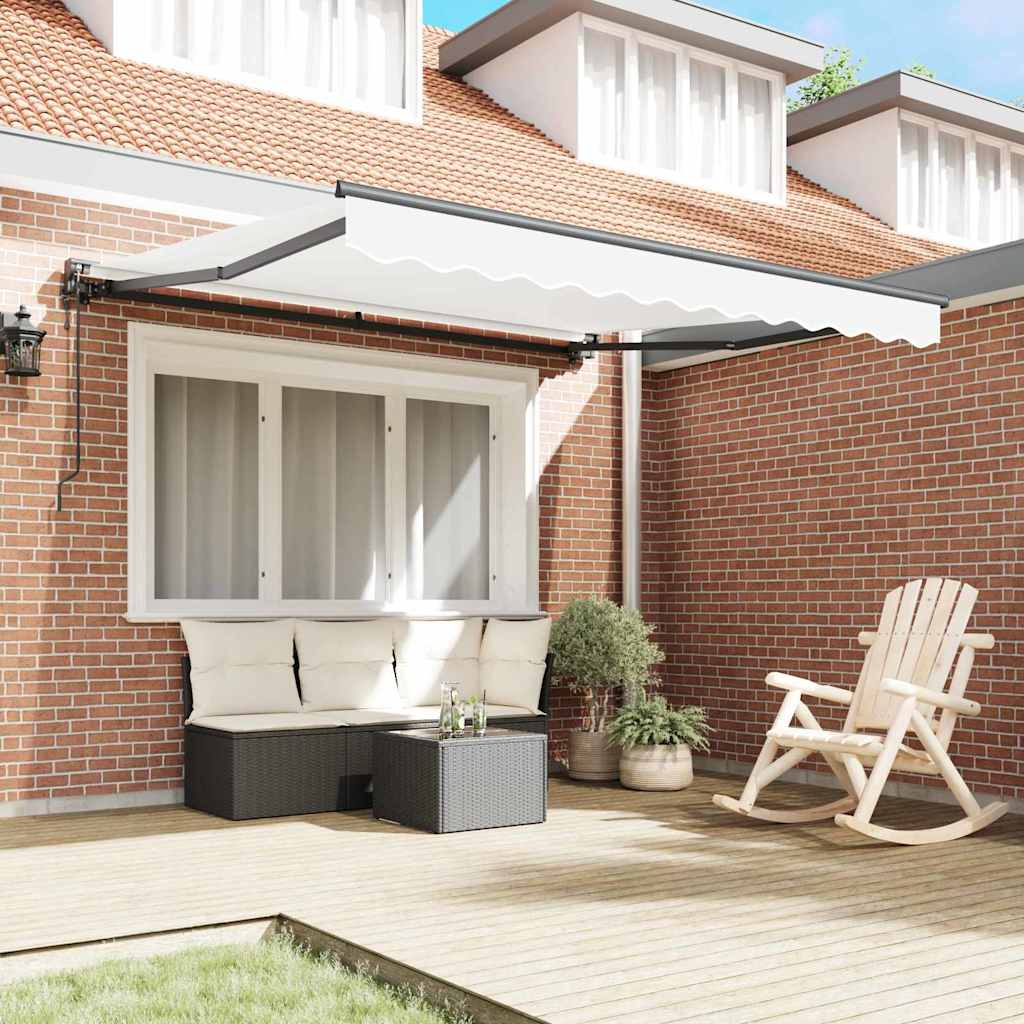 Vidaxx parasol pliant blanc 350 x 250 cm polyester et métal