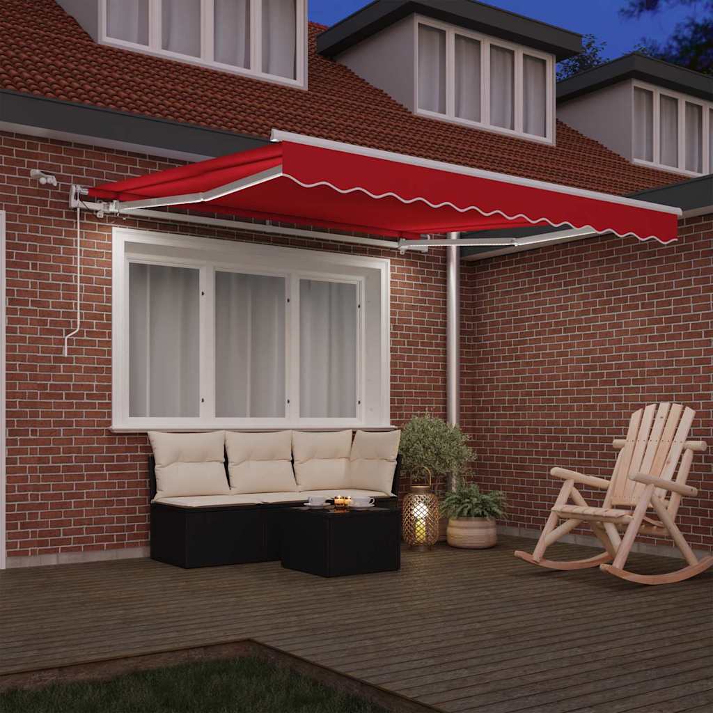 Vidaxx parasol pliable rouge 350 x 250 cm polyester et métal