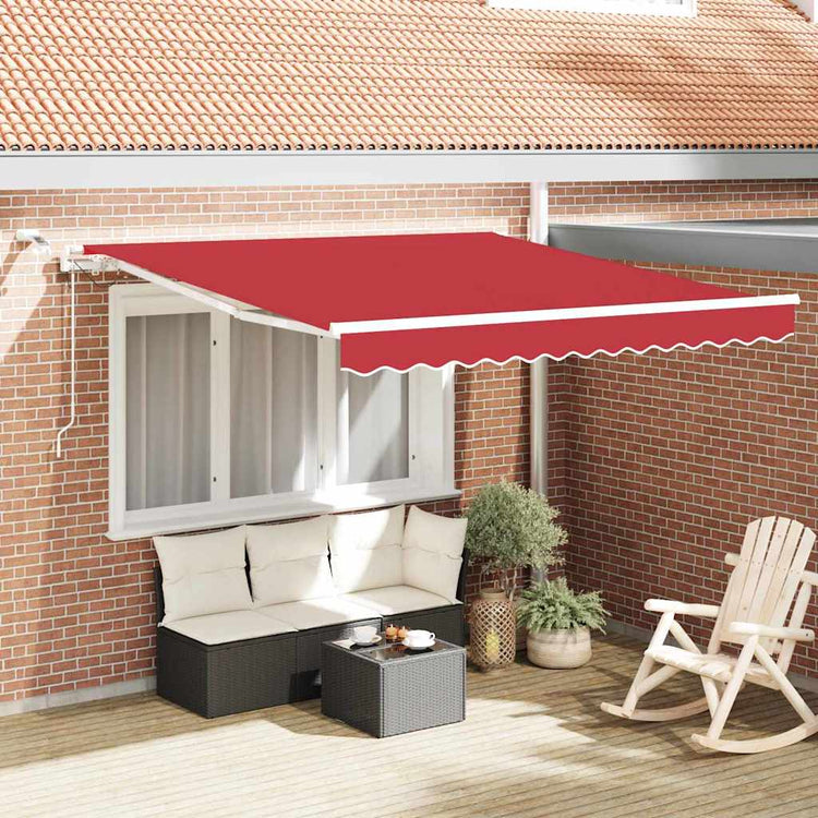 Vidaxx parasol pliable rouge 350 x 250 cm polyester et métal
