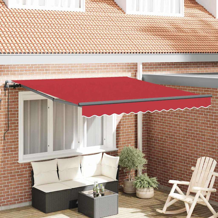 Vidaxx parasol pliable rouge 350 x 250 cm tissu et aluminium
