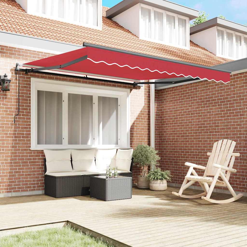 Vidaxx parasol pliable rouge 350 x 250 cm tissu et aluminium