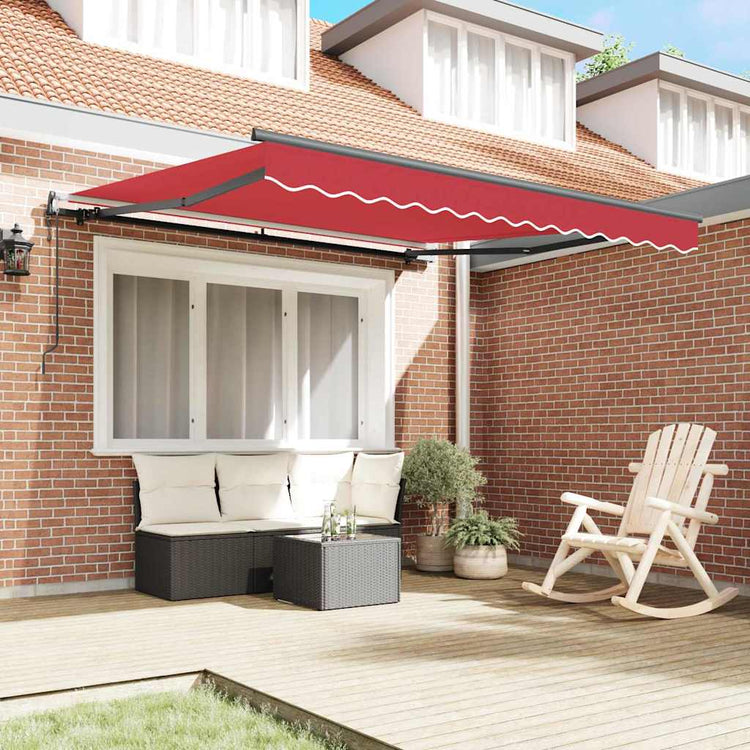 Vidaxx parasol pliable rouge 350 x 250 cm tissu et aluminium