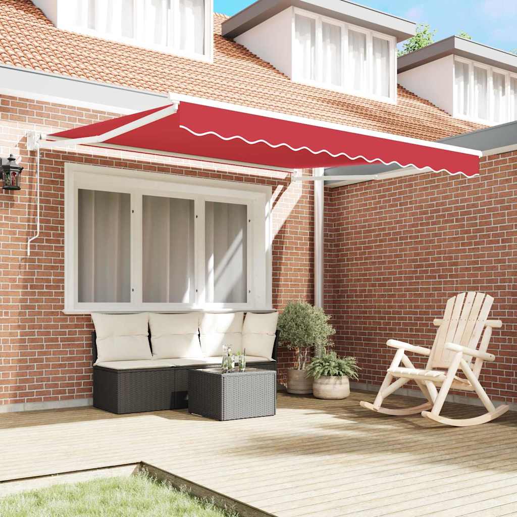 Vidaxx parasol pliable rouge 350 x 250 cm polyester et aluminium