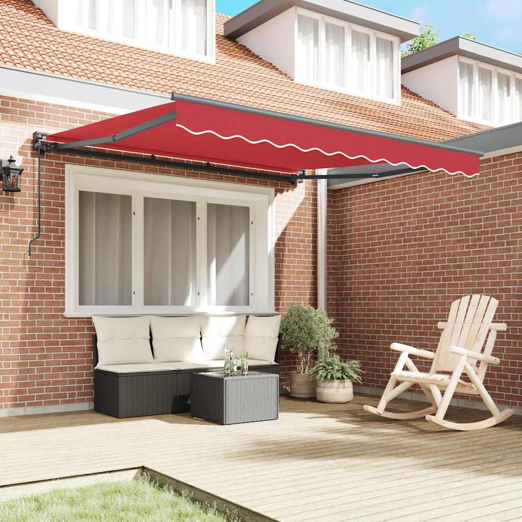Vidaxx parasol pliable rouge 350 x 250 cm polyester et métal