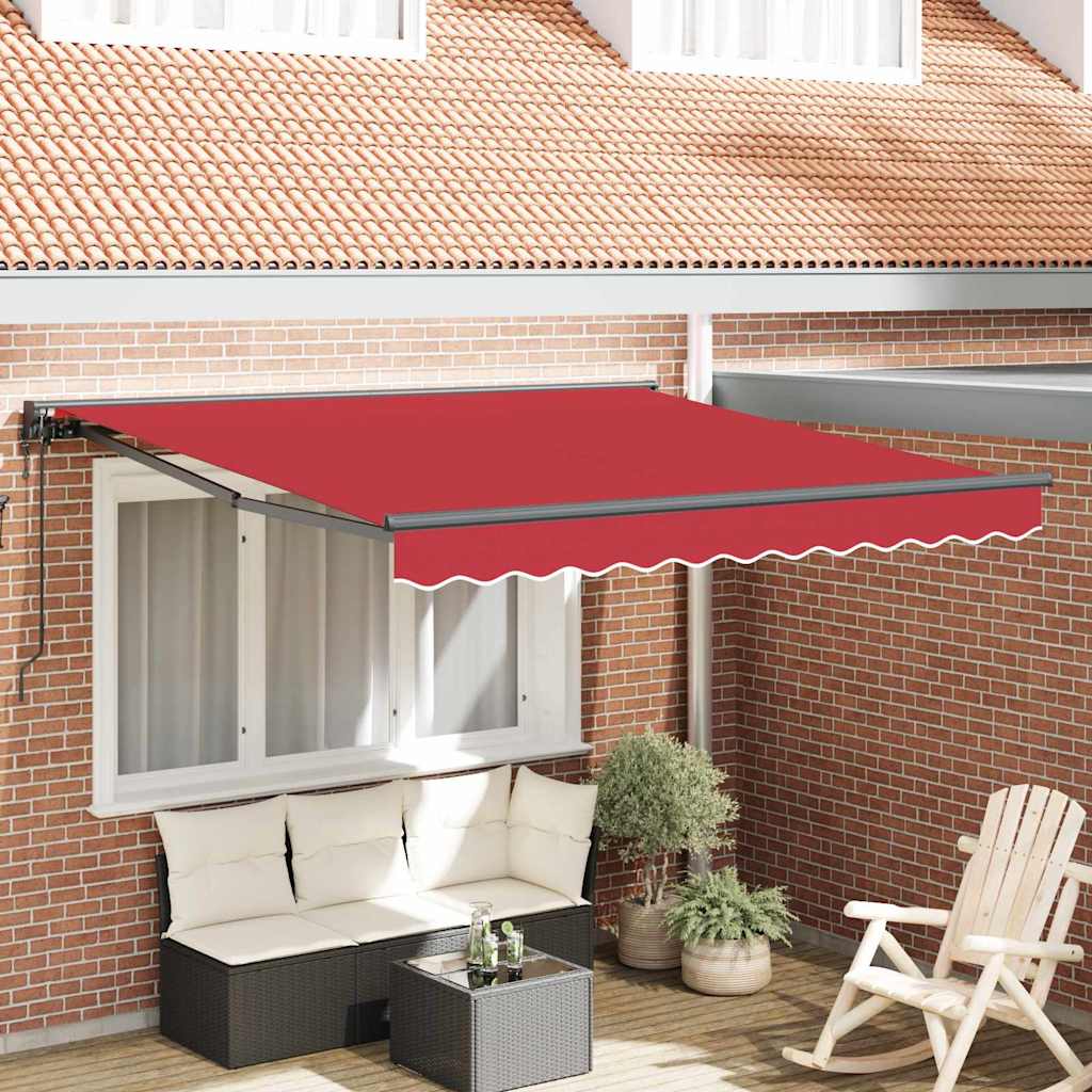 Vidaxx parasol pliable rouge 350 x 250 cm polyester et métal
