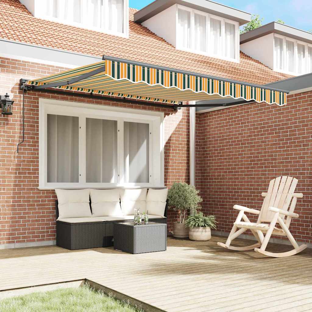 Vidaxx parasol pliable vert et jaune 350 x 250 cm