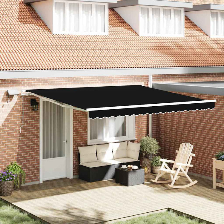 Auvent pliant Vidaxx noir 400 × 300 cm tissu et acier