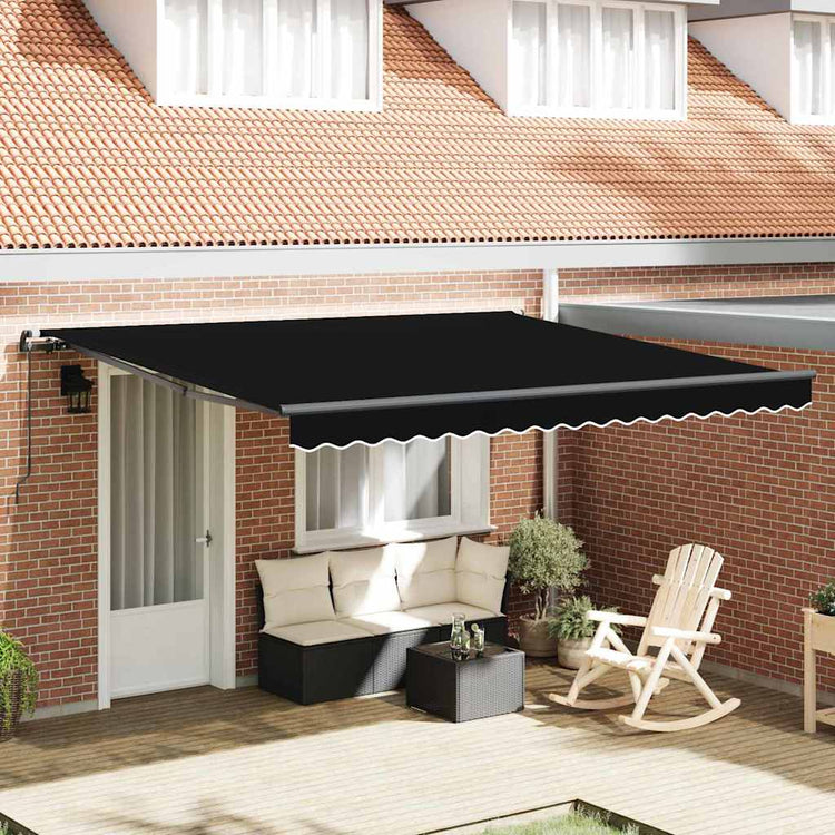Vidaxx parasol pliant noir 400 × 300 cm polyester et acier
