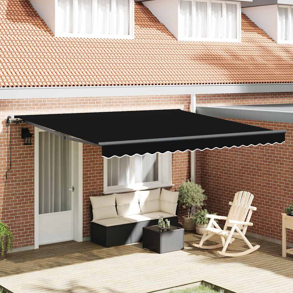 Auvent pliant Vidaxx noir 400 × 300 cm tissu et aluminium