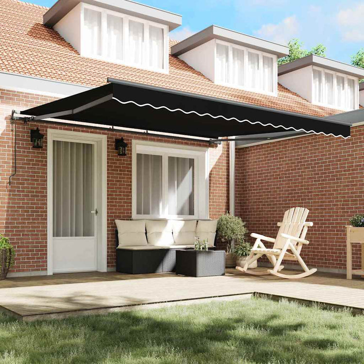 Auvent pliant Vidaxx noir 400 × 300 cm tissu et aluminium