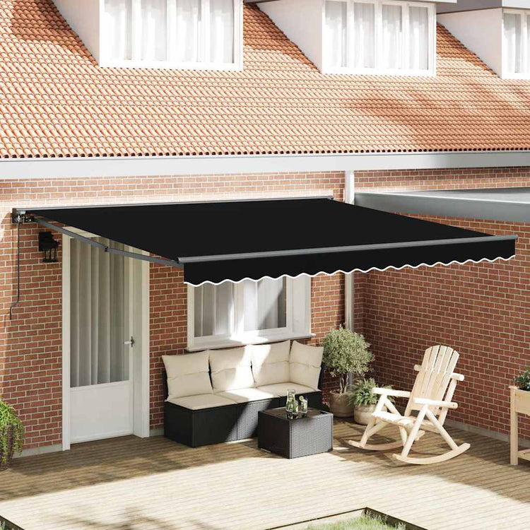 Vidaxx parasol pliant noir 400 × 300 cm polyester et métal