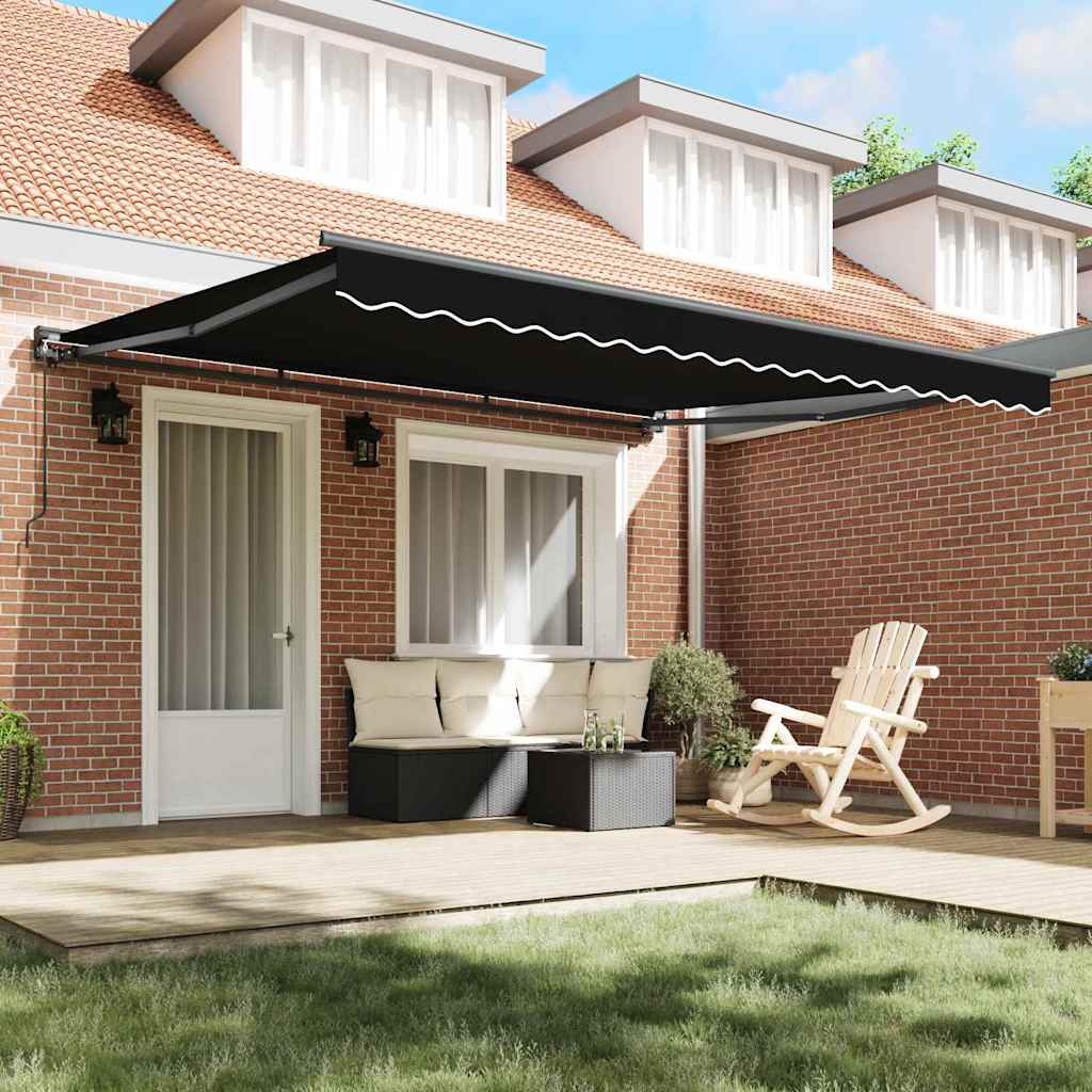 Vidaxx parasol pliant noir 400 × 300 cm polyester et métal