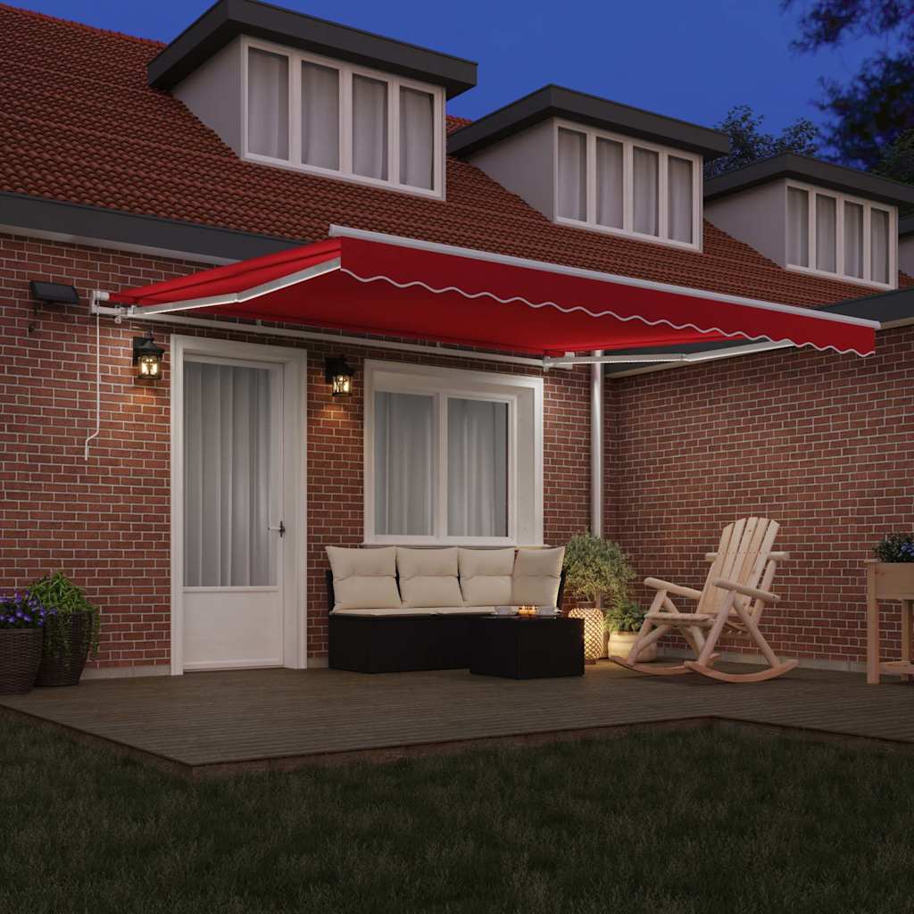 Vidaxx parasol pliant rouge 400 × 300 cm tissu et acier