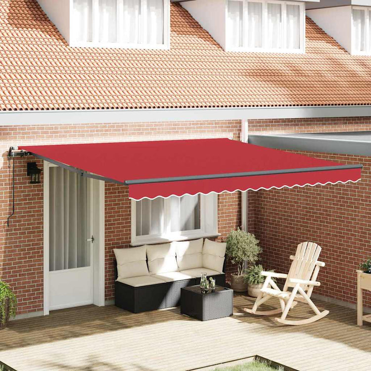 Vidaxx parasol pliant rouge 400 × 300 cm tissu et aluminium