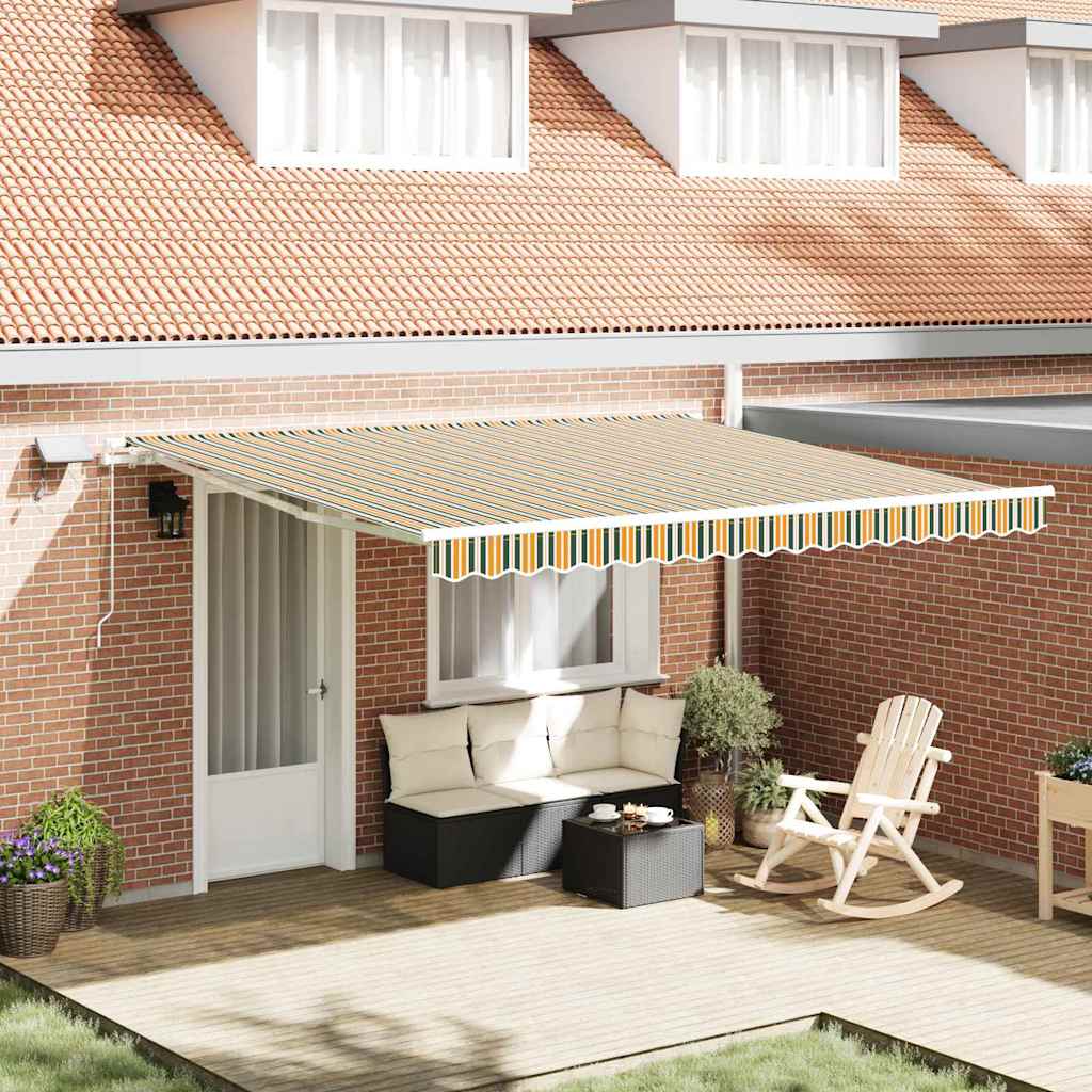 Vidaxx parasol pliant vert et jaune 400 × 300 cm tissu et acier
