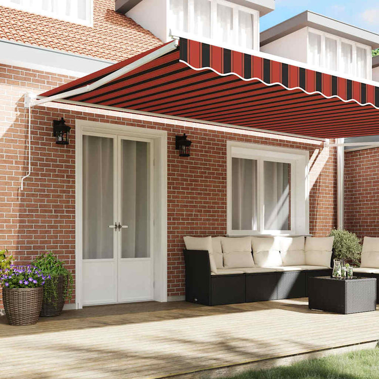 Auvent Vidaxx orange et marron 500 x 300 x 165 cm polyester et métal