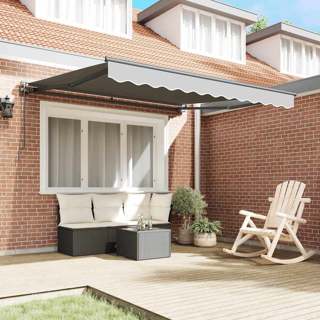 Vidaxxl cadre latéral anthracite 3,5 x 2,5 m en acier peint par poudrage