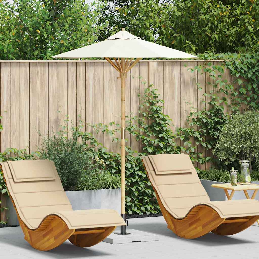 VidaXL parasol de jardin blanc crème ø 270 x 260 cm bambou