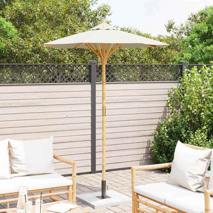 VidaXL parasol de jardin blanc crème ø 270 x 260 cm bambou