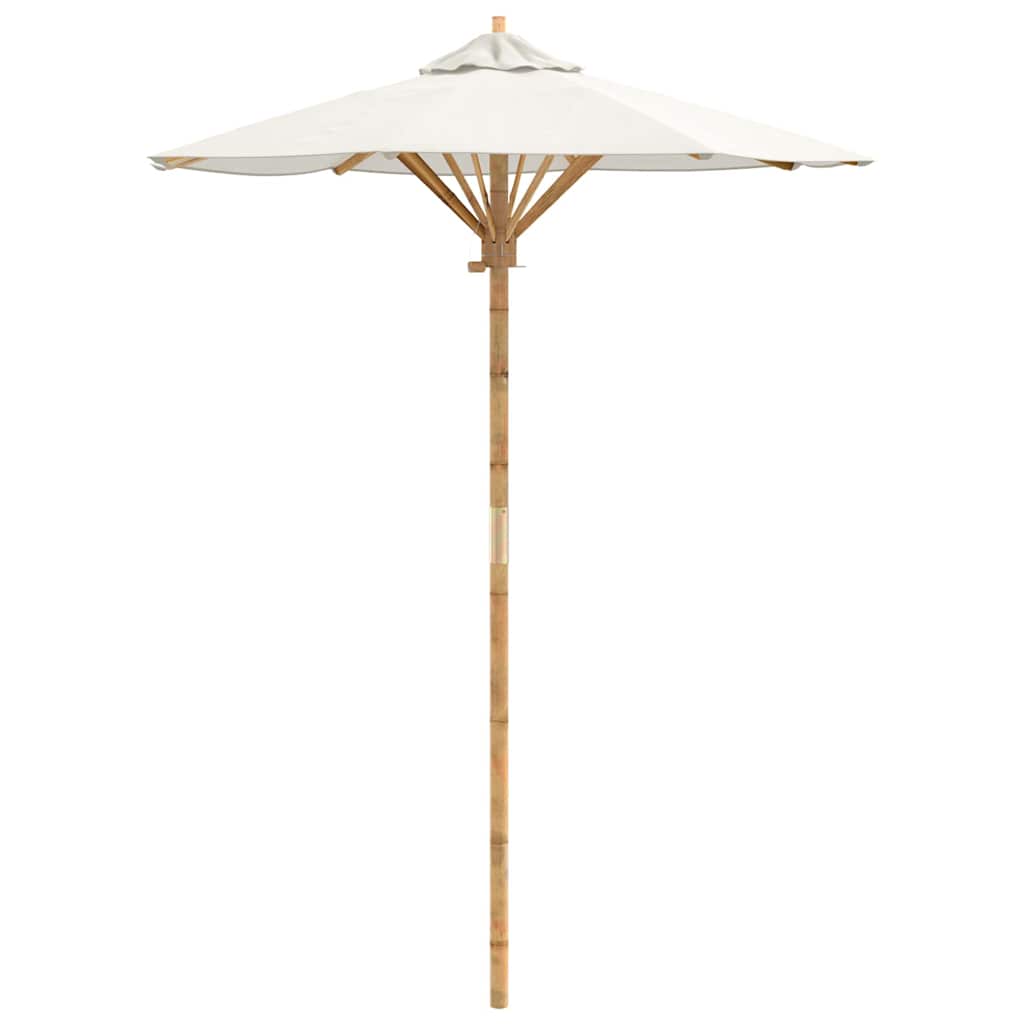 VidaXL parasol de jardin blanc crème ø 270 x 260 cm bambou