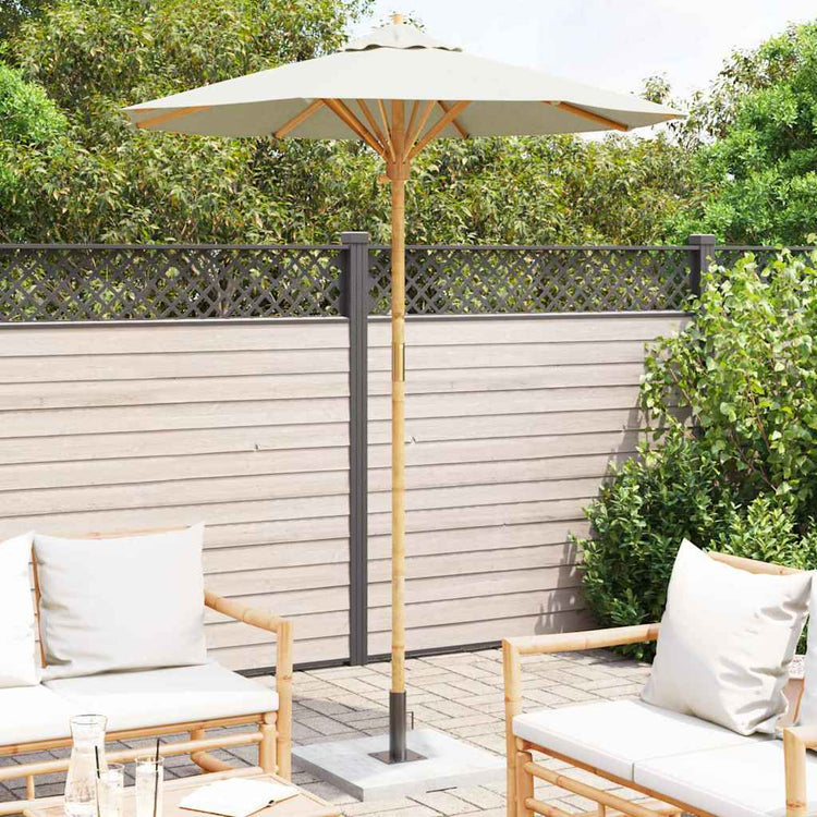 VidaXL parasol de jardin blanc crème ø 270 x 260 cm bambou
