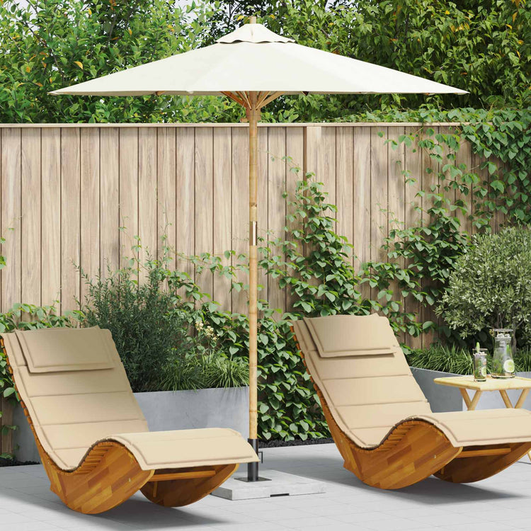 VidaXL parasol de jardin blanc crème ø 270 x 260 cm bambou