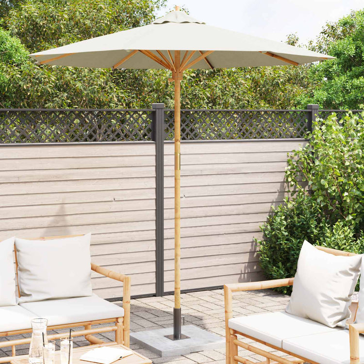 VidaXL parasol de jardin blanc crème ø 270 x 260 cm bambou
