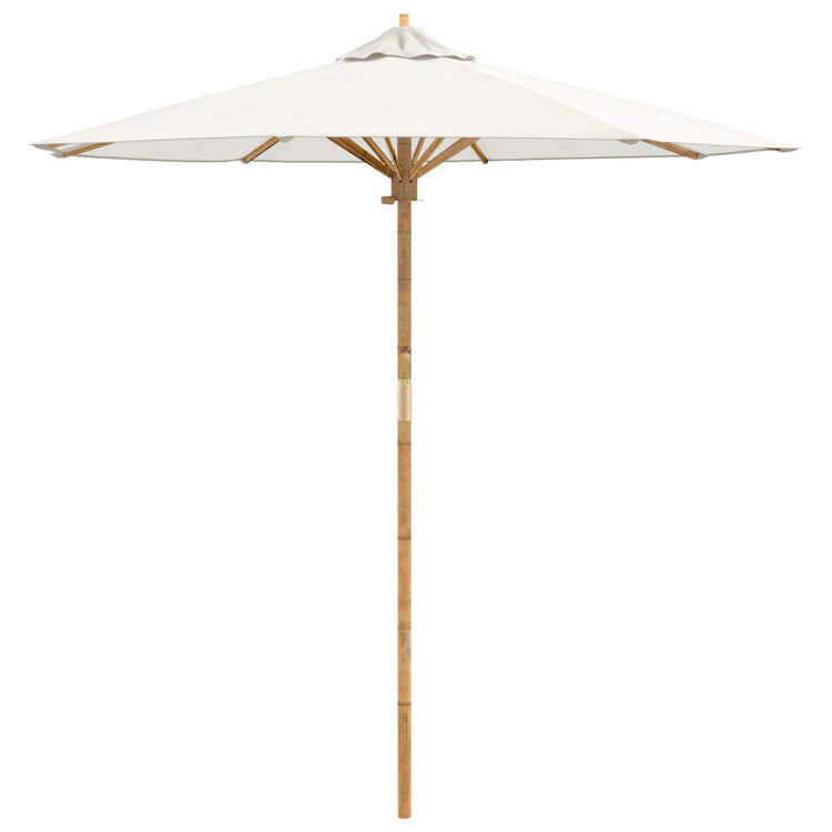 VidaXL parasol de jardin blanc crème ø 270 x 260 cm bambou