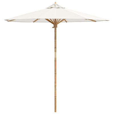 VidaXL parasol de jardin blanc crème ø 270 x 260 cm bambou