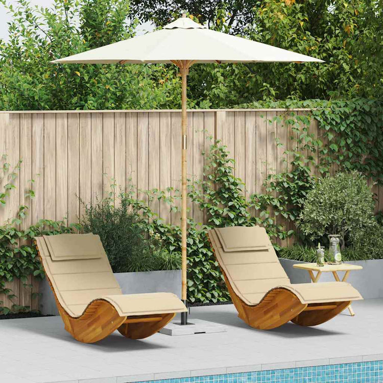 VidaXL parasol de jardin blanc crème ø 270 x 260 cm bambou