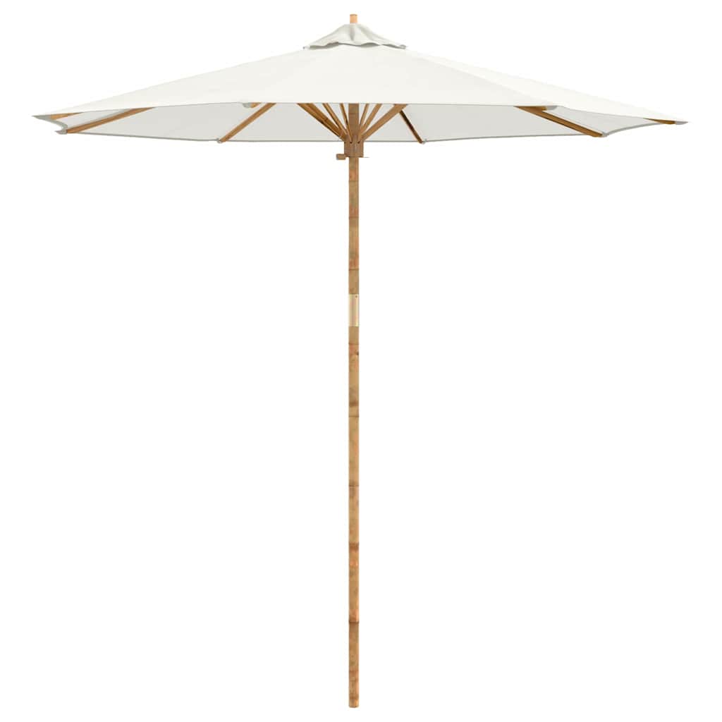 VidaXL parasol de jardin blanc crème ø 270 x 260 cm bambou