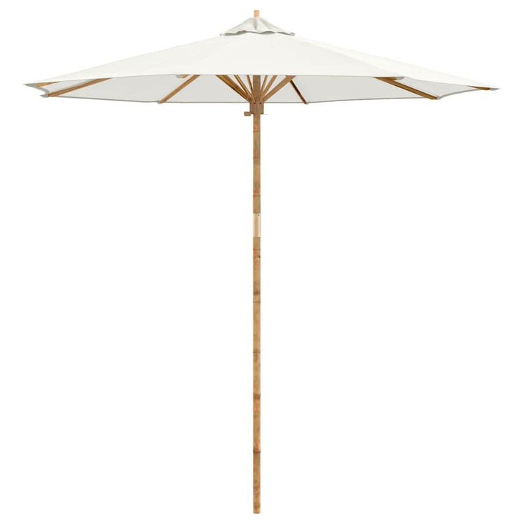 VidaXL parasol de jardin blanc crème ø 270 x 260 cm bambou