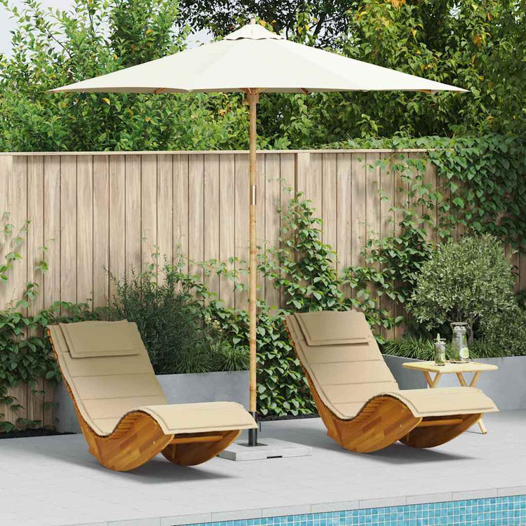 VidaXL parasol de jardin blanc crème ø 270 x 260 cm bambou