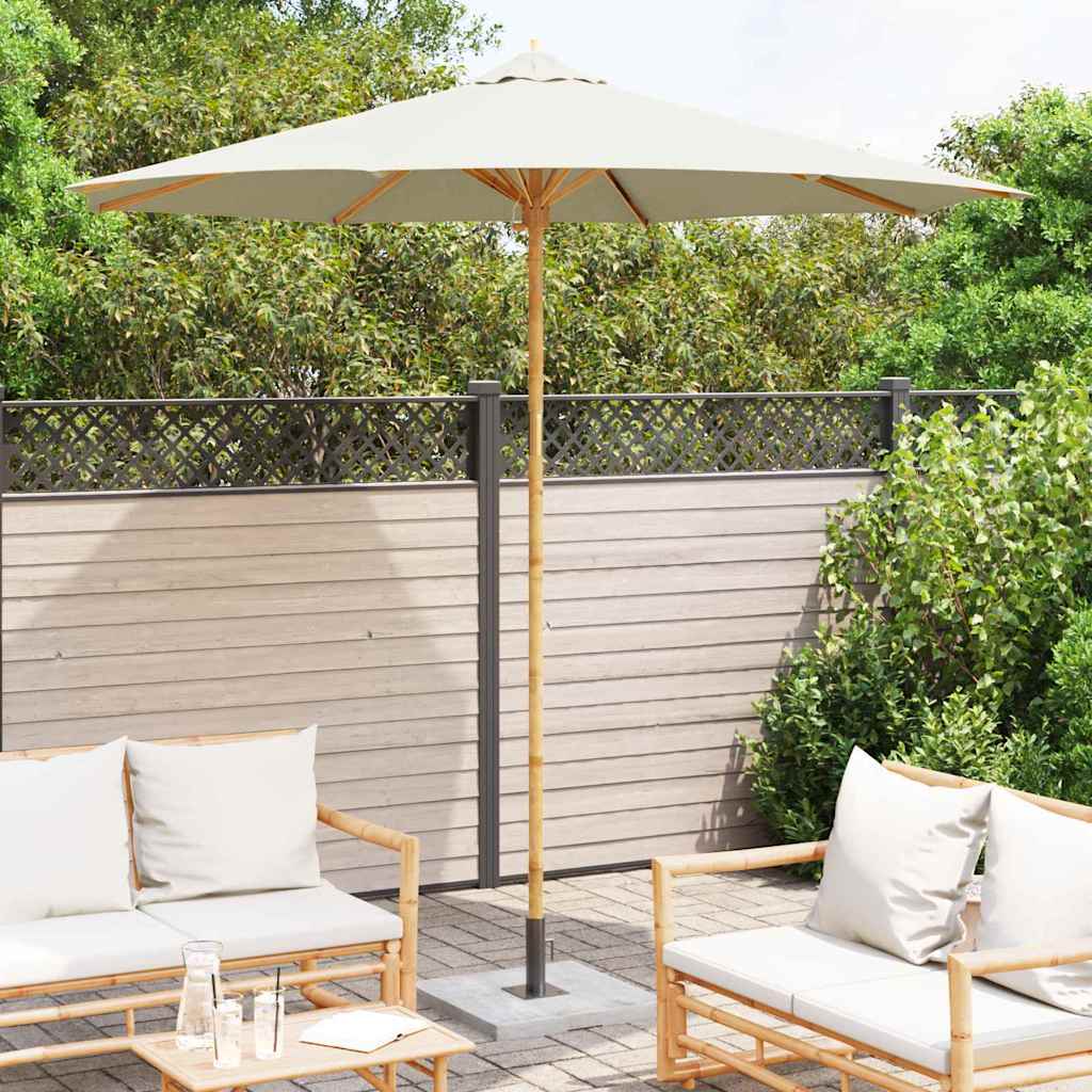 VidaXL parasol de jardin blanc crème ø 270 x 260 cm bambou