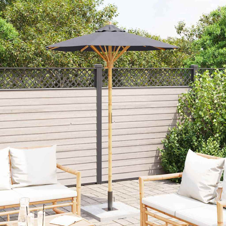 Vidaxxl parasol de jardin gris foncé ø 270 x 260 cm bambou