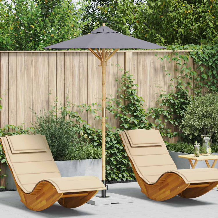 Vidaxxl parasol de jardin gris foncé ø 270 x 260 cm bambou