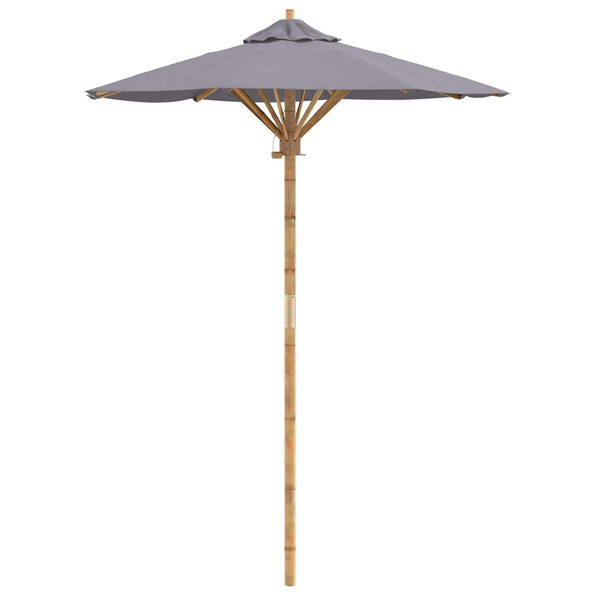 Vidaxxl parasol de jardin gris foncé ø 270 x 260 cm bambou