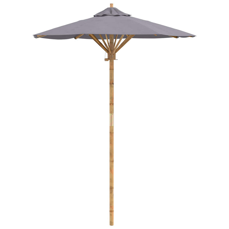 Vidaxxl parasol de jardin gris foncé ø 270 x 260 cm bambou