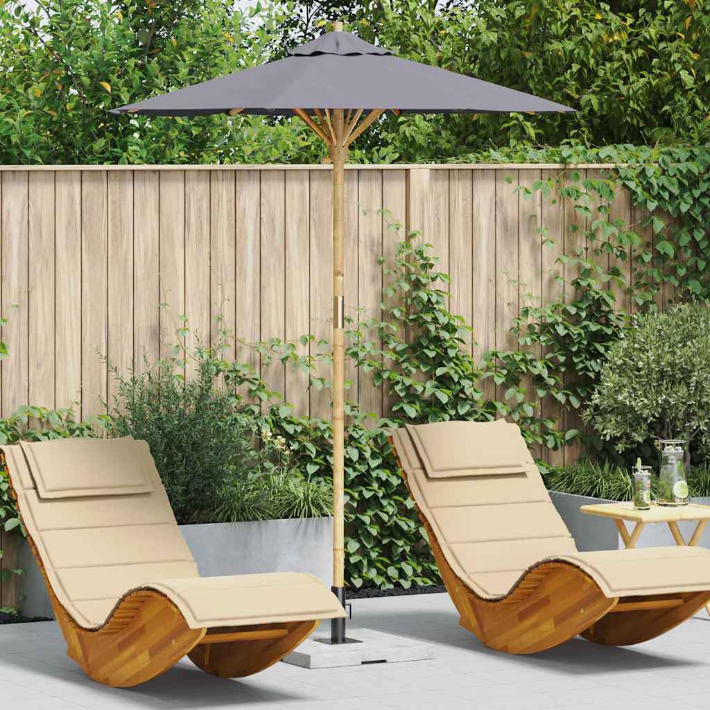 Vidaxxl parasol de jardin gris foncé ø 270 x 260 cm bambou