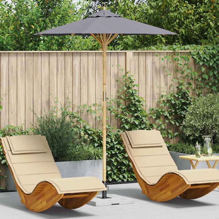 Vidaxxl parasol de jardin gris foncé ø 270 x 260 cm bambou