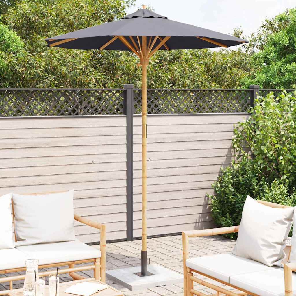 Vidaxxl parasol de jardin gris foncé ø 270 x 260 cm bambou