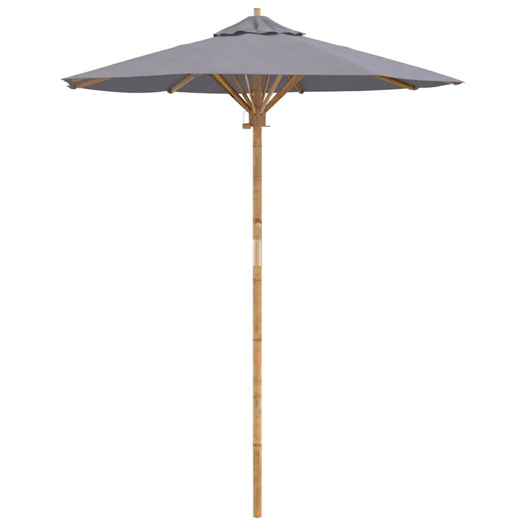 Vidaxxl parasol de jardin gris foncé ø 270 x 260 cm bambou