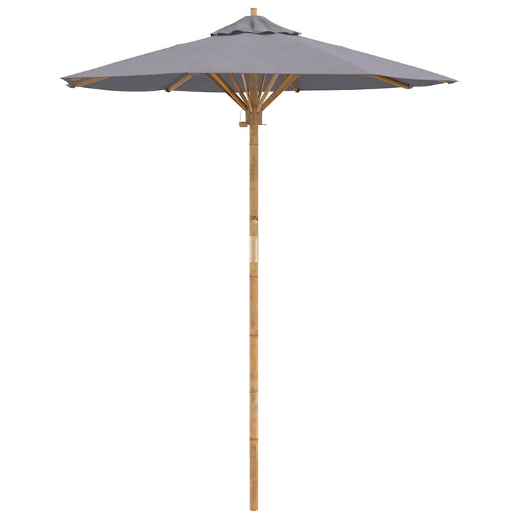 Vidaxxl parasol de jardin gris foncé ø 270 x 260 cm bambou
