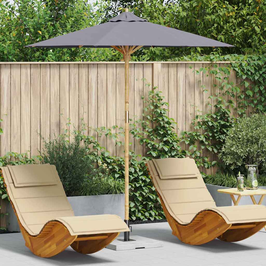 Vidaxxl parasol de jardin gris foncé ø 270 x 260 cm bambou