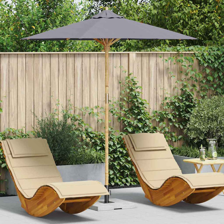 Vidaxxl parasol de jardin gris foncé ø 270 x 260 cm bambou