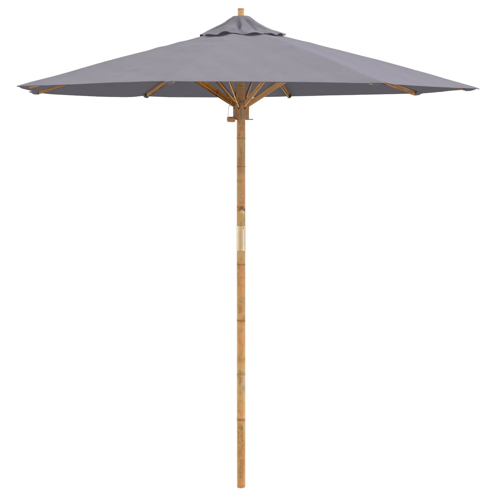 Vidaxxl parasol de jardin gris foncé ø 270 x 260 cm bambou